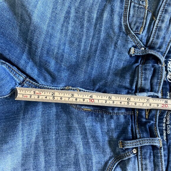 Mossimo Mid-Rise Jegging Crop Jeans Size 6/28 Distressed Denim Power Stretch Fra - Picture 6 of 8